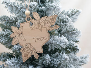 State flowers Christmas wood ornaments