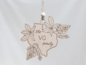 Alternative view of State flowers Christmas wood ornaments